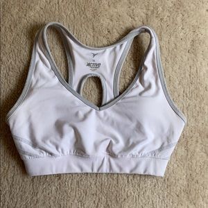 White Active sports bra